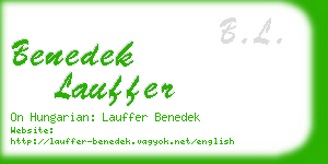benedek lauffer business card